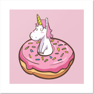 Donut disturb - Cute little unicorn on a donut you and your kids would love! - Available in stickers, clothing, etc Posters and Art